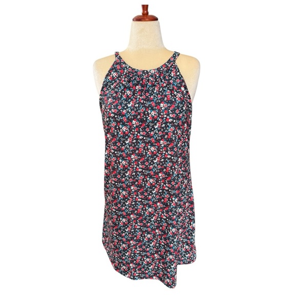 Floral Swing Mini Dress Built-In Bra Halter NEW Size Large Casual Summer NWT - Picture 10 of 15